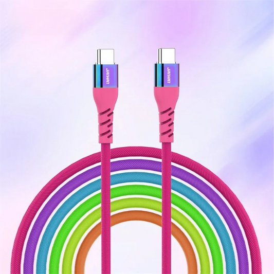 Cavo Intrecciato Arcobaleno da USB C a USB C per Ricarica Rapida - E-ALLSHOP