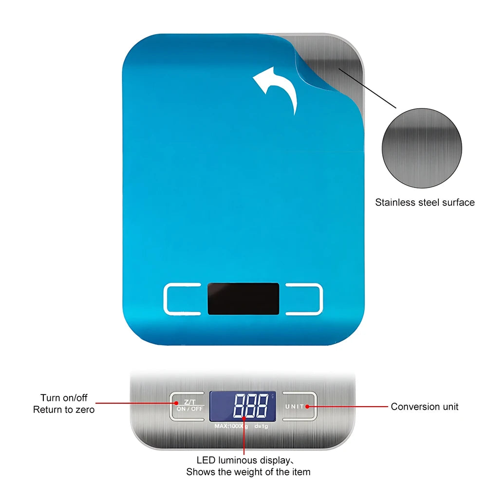 Bilancia elettronica in acciaio inossidabile da 5kg/10kg