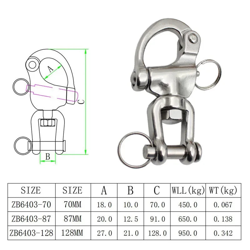 274pcs Steel Quick Release Swivel Shackle