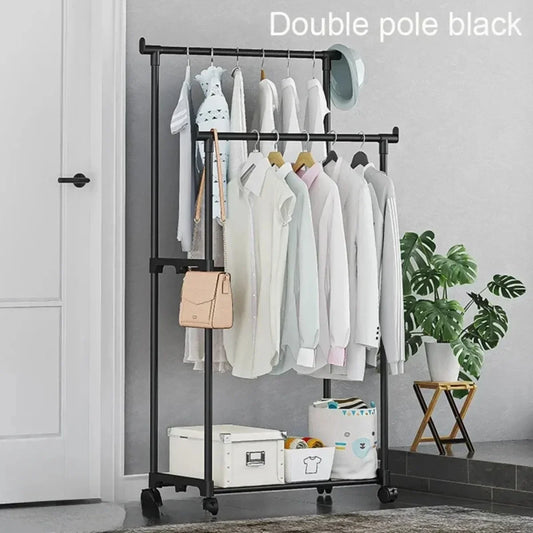 Telescopic Double Rod Coat Rack