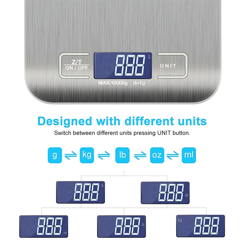 Bilancia elettronica in acciaio inossidabile da 5kg/10kg