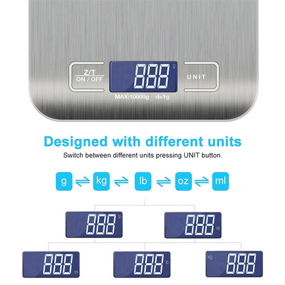 Bilancia elettronica in acciaio inossidabile da 5kg/10kg