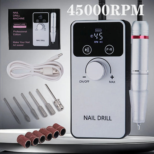 Professional Electric Nail Drill with 45,000 rpm