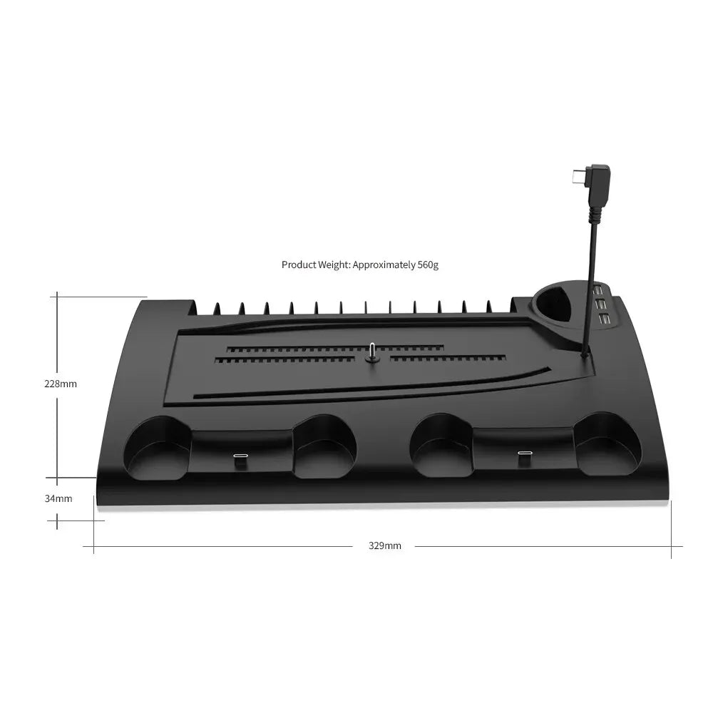 Stazione di Ricarica con Ventola di Raffreddamento per PS5 e PS5 Slim - E-ALLSHOP