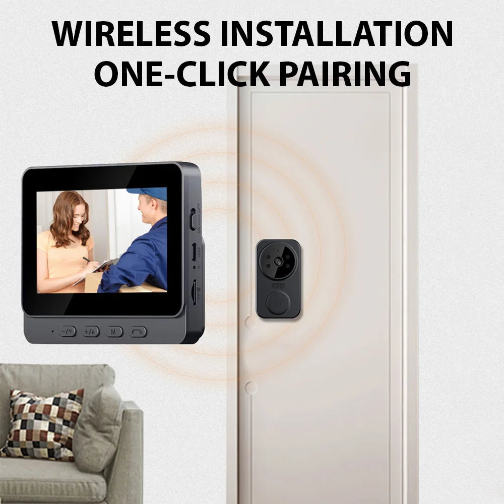 Wireless Visual Intercom Doorbell with 4.3'' Screen